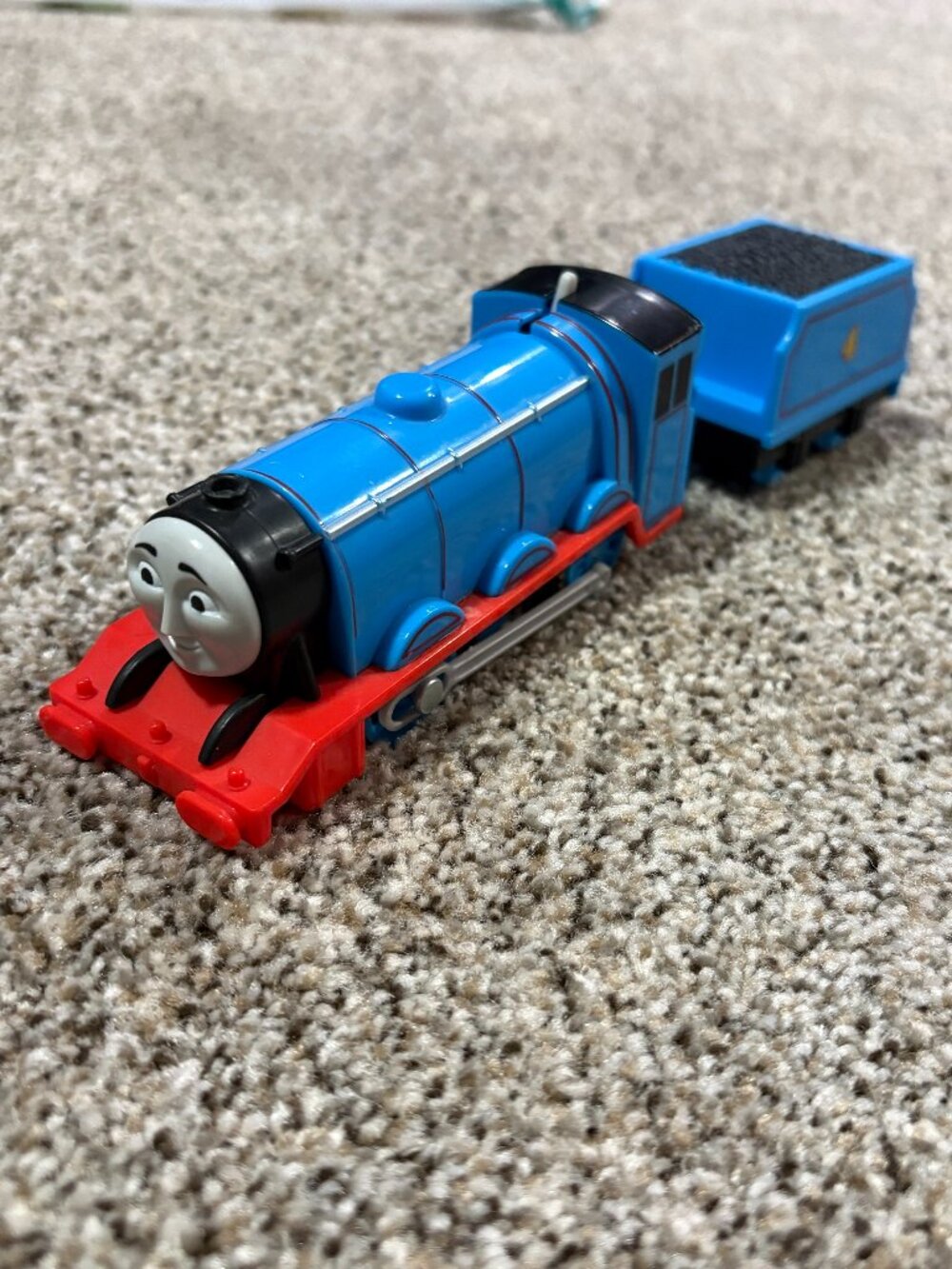 Thomas Friends Motorized Gordon Train Tender TrackMaster Blue Number 4